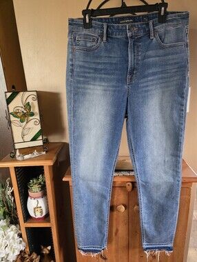 Lucky Brand Bridgette Skinny High Rise Jeans With Distressed Hem Size 12/31